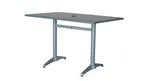 image of Hubert 21621 Outdoor Table, CenPro Table, 48"W x 32"D, Umbrella Hole, Powder-Coated Aluminum