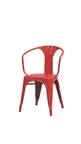 image of Hubert 36980 Outdoor Armchair Chair, CenPro Arm Chair, 400 lb Capacity, Stackable Steel, Red