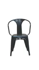 image of Hubert 38748 Outdoor Armchair Chair, CenPro Arm Chair, 400 lb Capacity, Lightweight Steel, Black