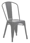 image of Hubert 57824 Outdoor Side Chair, CenPro Cafe Chair, 400 lb Capacity, Stackable Steel, Black
