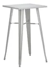 image of Hubert 60498 Outdoor Table, CenPro Table, 24" W x 23-1/2" D, Bar Height, Silver Steel