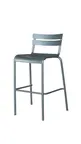 image of Hubert 67406 Outdoor Bar Stool, CenPro Barstool, 300 lb Capacity, Silver Powder-Coated Aluminum