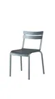 image of Hubert 67856 Outdoor Side Chair, CenPro Chair, 300 lb Capacity, Silver Powder-Coated Aluminum