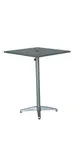 image of Hubert 81624 Outdoor Table, CenPro Table, 32" W x 32" D x 30" H, Umbrella Hole, Silver Aluminum