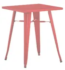 image of Hubert 82637 Outdoor Table, CenPro Table, 24" W x 23-1/2" D, Standard Height, Red Steel, Commercial