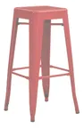 image of Hubert 87841 Outdoor Bar Stool, CenPro Barstool, 400 lb Capacity, Backless, Steel, Vibrant Red