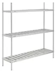 image of Hubert 91221 Keg Storage Rack, Kratos Kit, 60" W x 20" D x 76" H, Holds 6 Kegs, Aluminum