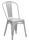 image of Hubert 92605 Outdoor Side Chair, CenPro Cafe Chair, 400 lb Capacity, Ergonomic Steel, Silver