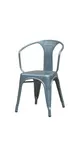 image of Hubert 96995 Outdoor Armchair Chair, CenPro Arm Chair, 400 lb Capacity, Stackable Aluminum, Silver