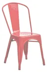 image of Hubert 97822 Outdoor Side Chair, CenPro Cafe Chair, 400 lb Capacity, Stackable Steel, Red