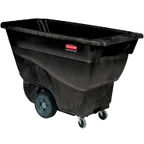 image of Rubbermaid FG9T1300BLA Tilt Truck, 450 lb Capacity, 1/2 cu yd, 57-3/8" L, Black, Made in USA