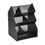 image of Vollrath CTC-3X2V Condiment Caddy, 6-Comp Plastic with Acrylic, 11-3/8"W x 10-1/4"D x 16-3/8"H