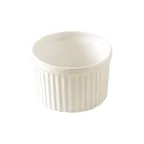 image of RAK Porcelain ACRG10 Ramekin, 11.15 oz (3‑15/16”) Grooved Sauce Cup, Microwave Safe - 12/Case