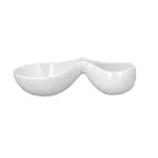 image of RAK Porcelain APDB19 2‑Compartment Round Bowl, 6.4 oz (7.7" L x 3.95" W), Ivoris Porcelain, - 6/Case