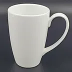 image of RAK Porcelain ASBAMG45 Classic Mug, 15 oz White Porcelain, 5" Height, Dishwasher Safe - 12/Case