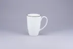 image of RAK Porcelain ASBAMG45CD25147 Flora Mug, 15.2 oz 3.6" Dia x 5.15" H Porcelain Black Rim - 12/Case