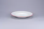 image of RAK Porcelain ASCLDP26CD25146 Deep Pasta Bowl 10" Dia 32.8 oz White with Red Rim Porcelain - 12/Case