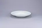 image of RAK Porcelain ASCLDP26CD25147 Deep Pasta Bowl, 10" Diameter, 32.8 oz, White Black Rim - 12/Case