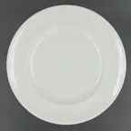image of RAK Porcelain ASCLFP27 Round Plate, 10.666" Diameter, Wide Rim, Oven/Microwave Safe - 12/Case