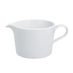 image of RAK Porcelain ASGB35 - 11 oz Round Gravy Boat, White Porcelain, Handle, Oven/Freezer Safe - 12/Case