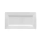 image of RAK Porcelain ASRP24 - 9.5" Rectangular Porcelain Plate, White, Oven Safe - 12/Case