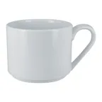 image of RAK Porcelain ASSM45 - 15.25 oz Stackable White China Mug, Porcelain, Dishwasher Safe - 12/Case