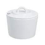 image of RAK Porcelain ASSU23 Sugar Bowl, 7‑Ounce Porcelain Lid, Reinforced Oven‑Microwave Safe - 12/Case