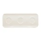 image of RAK Porcelain AURT46IN3 - 18" x 7" Tray with Three Indents, Porcelain, Oven/Microwave Safe - 6/Case