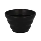 image of RAK Porcelain AUTWB42BKM - Aurea Tri Wave Round Bowl, 14 Oz (4.5") Porcelain, Lead‑Free, Oven‑Safe - 6/Case