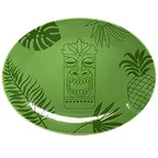 image of RAK Porcelain AZNNOP32GR Oval Platter, 12.6" x 9.05" Green Porcelain, Dishwasher Safe - 6/Case