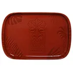 image of RAK Porcelain AZSKRP30RD - Aztek Oval Steak Platter 11.8" x 7.85" Red Porcelain Dishwasher Safe - 6/Case