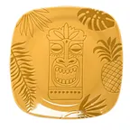 image of RAK Porcelain AZSKSF14YE - Square Yellow Porcelain Plate 5.5" x 5.5", Flat Edge, Oven Safe - 24/Case