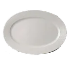 image of RAK Porcelain BAOP38D7 Oval Platter 15" x 10-1/4" Embossed Rim Dishwasher Safe Resistant - 6/Case