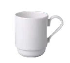 image of RAK Porcelain BASM30 China Mug, 10‑1⁄7 oz 4"×3" Stackable Porcelain, Microwave Safe - 12/Case