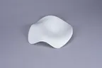 image of RAK Porcelain BCFSASP21 - 8.5" Asymmetric Wave Bone China Dinner Plate, White, 12/Case