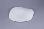 image of RAK Porcelain BCFSASP25 - 10" Wave Bone China Dinner Plate, White, Asymmetrical Design - 12/Case