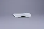 image of RAK Porcelain BCFSASP2Z20 - 8" Wave Bone China Plate, White Asymmetric Two‑Zone Design - 12/Case