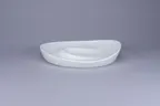 image of RAK Porcelain BCFSRDDH25 - 10" Oval Bone China Dinner Plate, Deep Rim, White, 10" Diameter - 6/Case