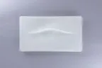 image of RAK Porcelain BCFSRPT2Z35 - Rectangular Bone China Platter 13.7" White, Wide Rim, 13" Length - 6/Case