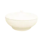 image of RAK Porcelain BUCD21 - 49oz 8" x 5.5" White Soup Tureen with Lid, Microwave Safe - Case
