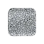 image of RAK Porcelain CBAUSP22 Square Cobbles Plate 8.65" x 8.65" Silver Porcelain, Multi‑Use Safe - 12/Case