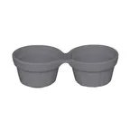 image of RAK Porcelain CFDR02GY Fusion Ramekin 5-1/8" Double Sauce Cup, Gray Porcelain, Oven Safe - 12/Case