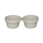 image of RAK Porcelain CFDR02WH - 5-1/8" Ramekin with Spoon, Sand White Porcelain, Oven Safe, 12/Case