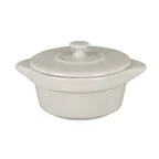 image of RAK Porcelain CFRD09WH Cocotte, 3‑1/3" Dia., 3‑5 oz, Porcelain, Eared Lid, Microwave Safe - 1/Case