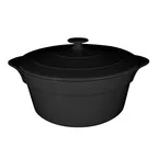 image of RAK Porcelain CFRD28BK 11" Cocotte Bowl with Lid and Handles, 96-159 oz (3-4 Qt) Black - 1/Case