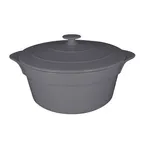 image of RAK Porcelain CFRD28GY - 11" Gray Porcelain Cocotte with Lid, Handles, 96-159 oz 3-4 Qt - 1/Case