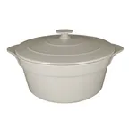 image of RAK Porcelain CFRD28WH - 11" White Cocotte Dish with Lid, Handles, 96-159 oz (3-4 Qt) - 1/Case