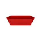 image of RAK Porcelain CFRT20BRBD - 7.875" x 4" Ember Red Porcelain Baking Dish, Eared, Microwave Safe - 3/Case