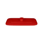 image of RAK Porcelain CFRT20BRLD - Tureen Lid, Ember Red Porcelain, Oven/Microwave/Freezer Safe, 3/Case