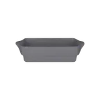 image of RAK Porcelain CFRT20GYBD - Tureen Baking Dish 7.875" x 4" Porcelain Gray Eared Oven Safe - 3/Case